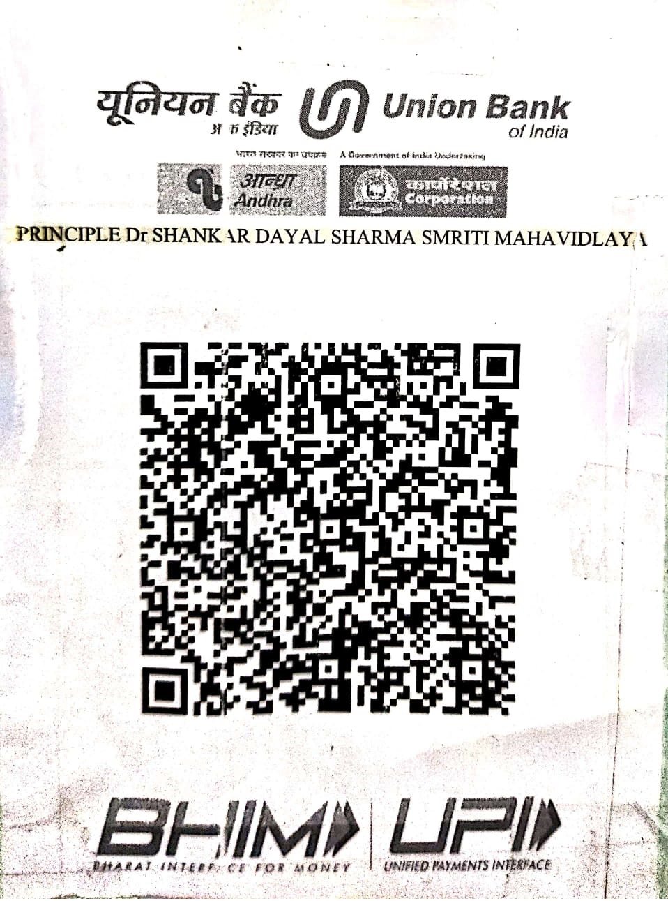 Bank payment QR code